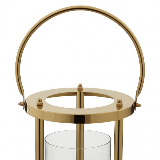 Ella Large Marble And Gold Hurricane Candle Holder