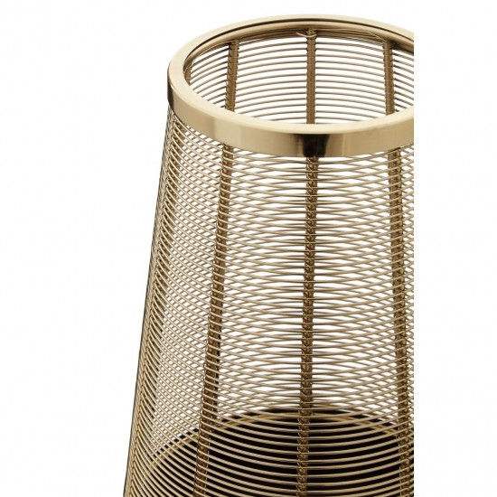 Ella Small Black And Gold Hurricane Candle Holder