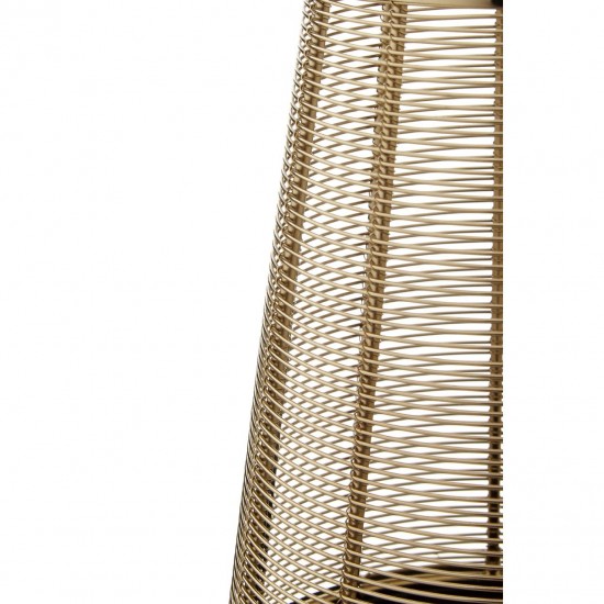 Ella Small Black And Gold Hurricane Candle Holder