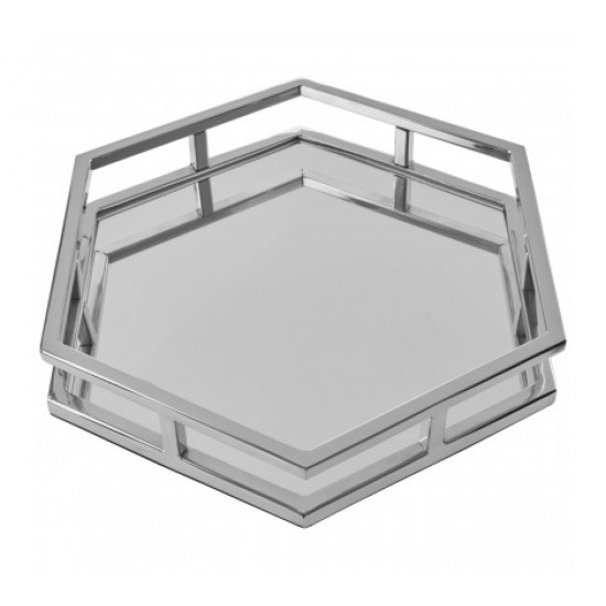 Harbor Silver Finish Hexagonal Tray 