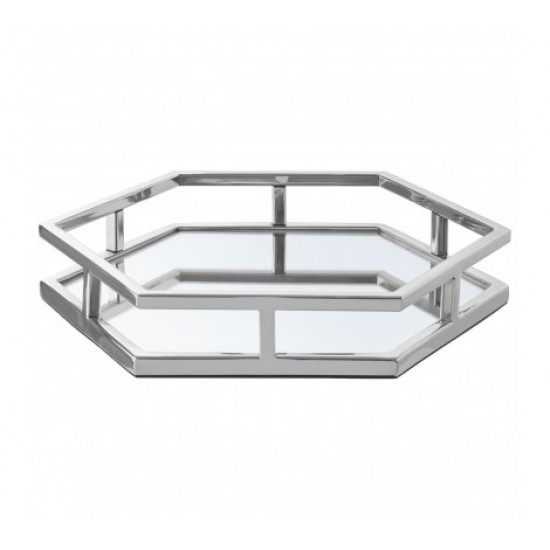Harbor Silver Finish Hexagonal Tray 