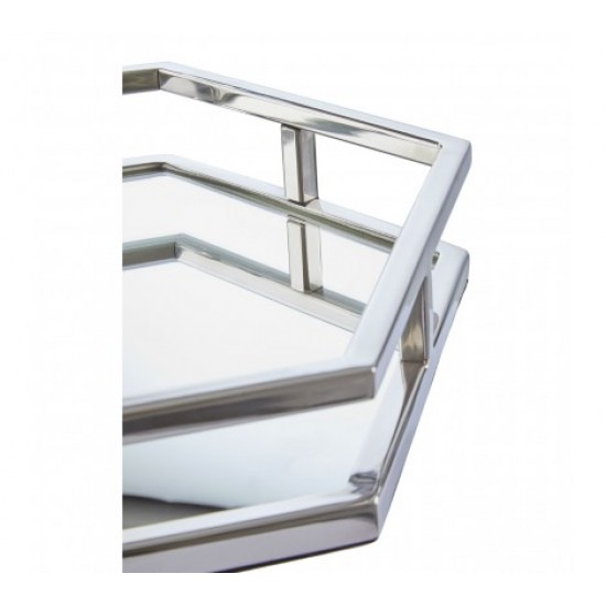 Harbor Silver Finish Hexagonal Tray 