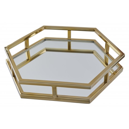 Harbor Gold Finish Hexagonal Tray