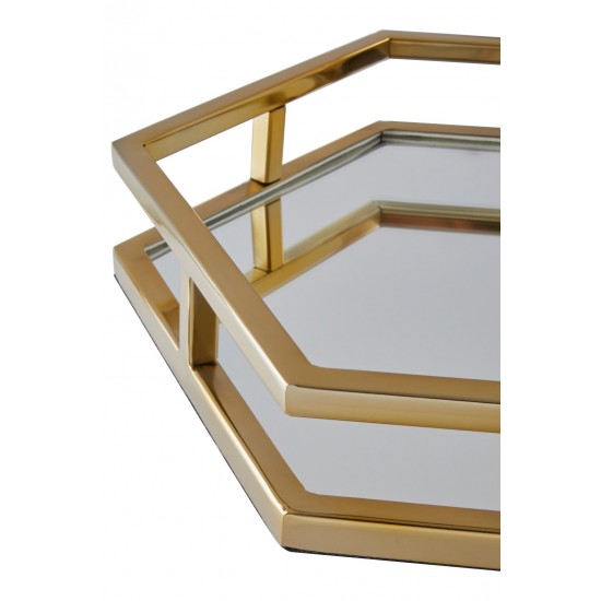 Harbor Gold Finish Hexagonal Tray