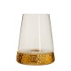 Dimple Large Gold Hurricane Candle Holder 
