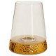 Dimple Large Gold Hurricane Candle Holder 