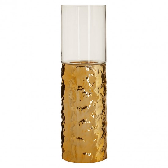 Dimple Medium Gold Pillar Candle  