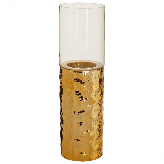 Dimple Medium Gold Pillar Candle  