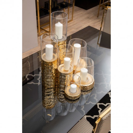 Dimple Medium Gold Pillar Candle  
