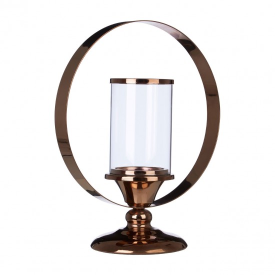 Lexington Small Bronze Finish Halo Candle Holder