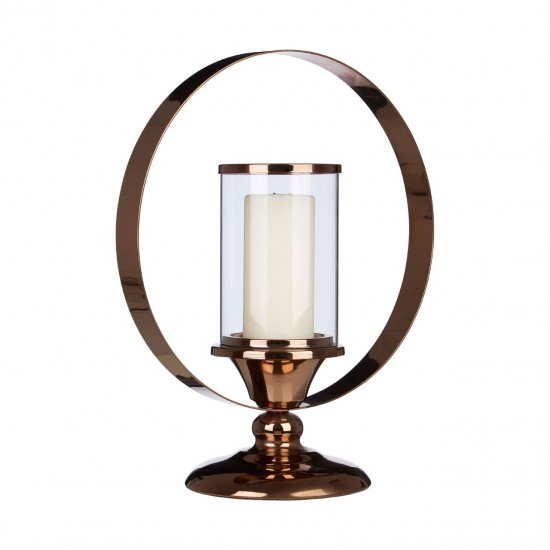 Lexington Small Bronze Finish Halo Candle Holder