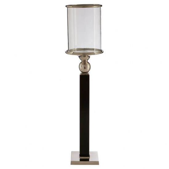 Lexington Black and Silver Finish Small Floor Standing Candle Holder 