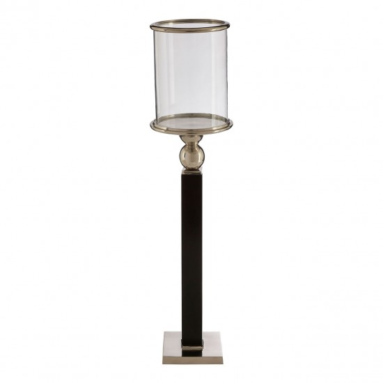 Lexington Black and Silver Finish Small Floor Standing Candle Holder 