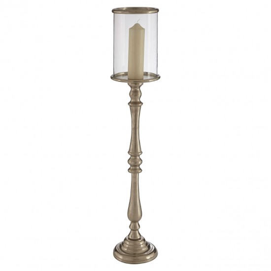 Lexington Nickel Finish Large Floor Candle Holder
