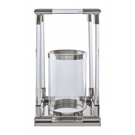 Milan Large Silver Finish Lantern
