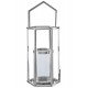 Harbor Large Hexagonal Silver Finish Lantern