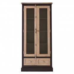 Loire Oak, Birch Wood and Glass Cabinet 