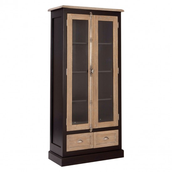 Loire Oak, Birch Wood and Glass Cabinet 