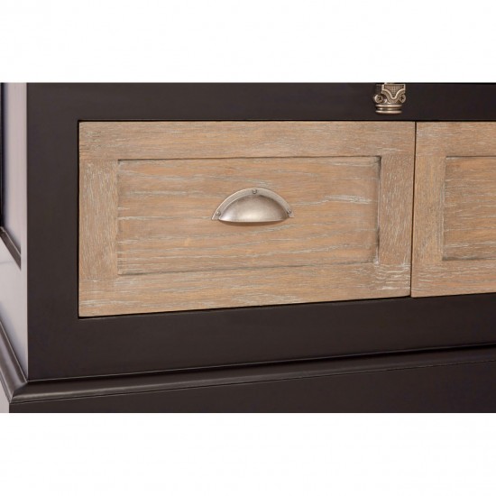 Loire Oak, Birch Wood and Glass Cabinet 