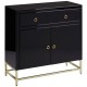 Brach Black and Gold Finish Large Cabinet