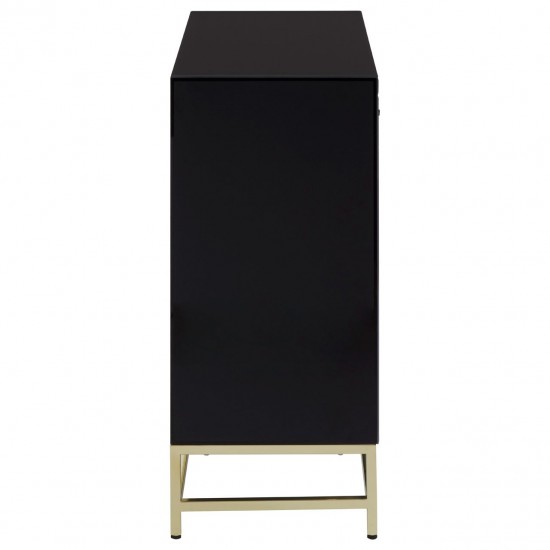 Brach Black and Gold Finish Large Cabinet