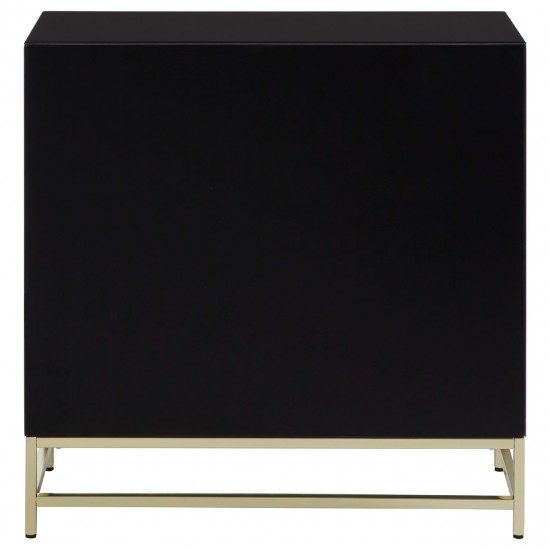 Brach Black and Gold Finish Large Cabinet