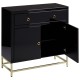 Brach Black and Gold Finish Large Cabinet