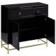 Brach Black and Gold Finish Large Cabinet