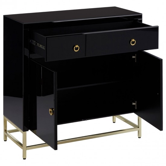 Brach Black and Gold Finish Large Cabinet
