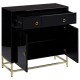 Brach Black and Gold Finish Large Cabinet