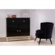 Brach Black and Gold Finish Large Cabinet