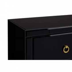 Brach Black and Gold Finish Large Cabinet