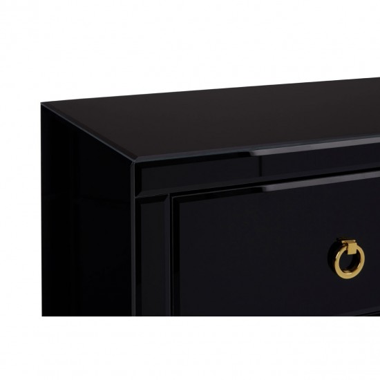 Brach Black and Gold Finish Large Cabinet