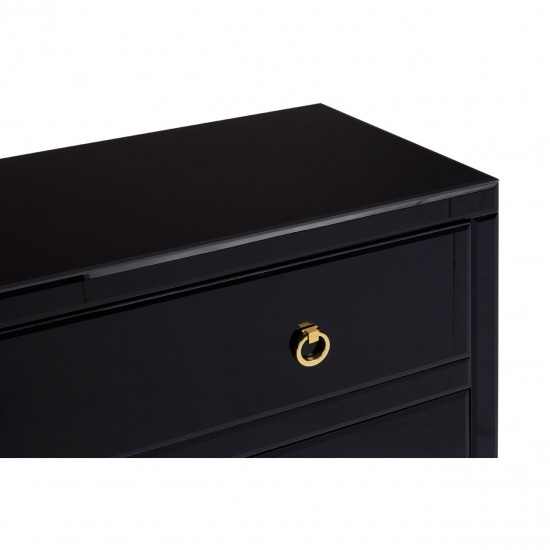 Brach Black and Gold Finish Large Cabinet