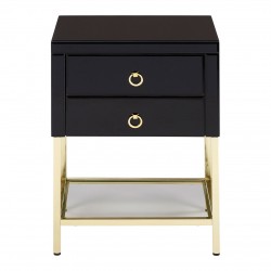 Brach Black and Gold Finish Cabinet - Side Table 