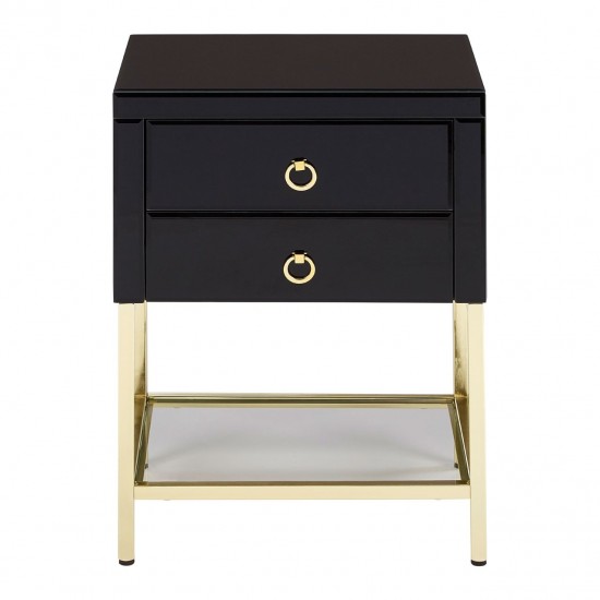 Brach Black and Gold Finish Cabinet - Side Table 