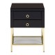 Brach Black and Gold Finish Cabinet - Side Table 