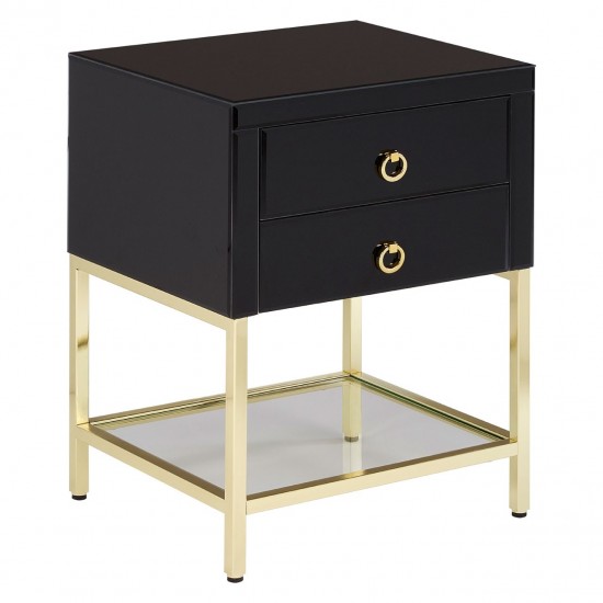 Brach Black and Gold Finish Cabinet - Side Table 