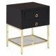 Brach Black and Gold Finish Cabinet - Side Table 
