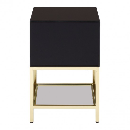 Brach Black and Gold Finish Cabinet - Side Table 