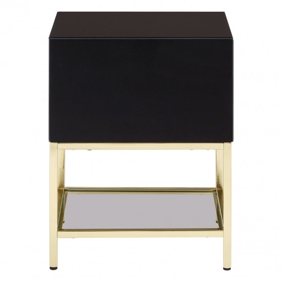 Brach Black and Gold Finish Cabinet - Side Table 