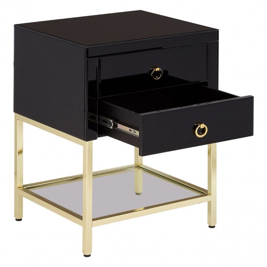 Brach Black and Gold Finish Cabinet - Side Table 