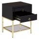 Brach Black and Gold Finish Cabinet - Side Table 