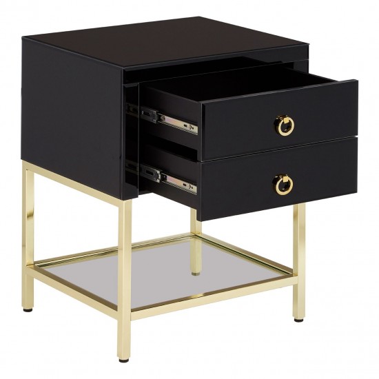Brach Black and Gold Finish Cabinet - Side Table 