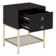 Brach Black and Gold Finish Cabinet - Side Table 