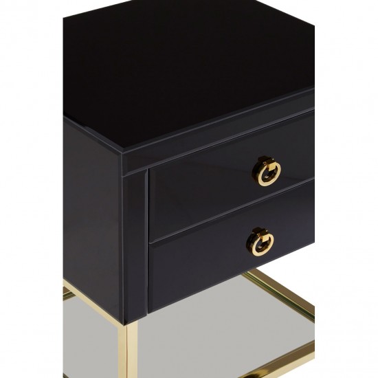 Brach Black and Gold Finish Cabinet - Side Table 