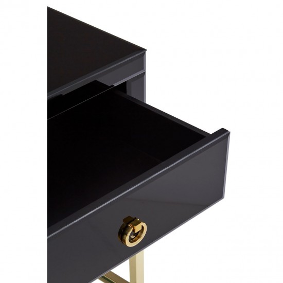 Brach Black and Gold Finish Cabinet - Side Table 