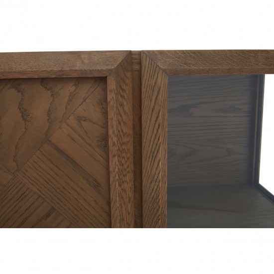 Errigal Dark Oak and Glass Sideboard