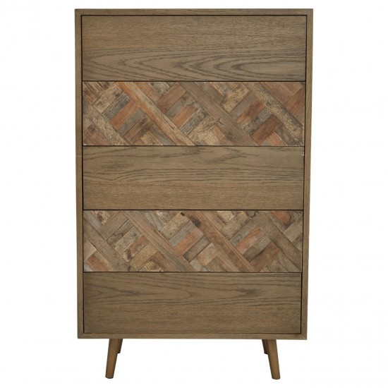 Errigal Dark Oak and Elm Tall Drawer Chest