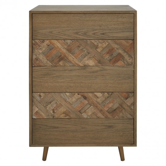 Errigal Dark Oak and Elm Tall Drawer Chest